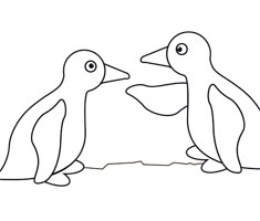 [Translate to greek:] NUK colouring page with penguin motif