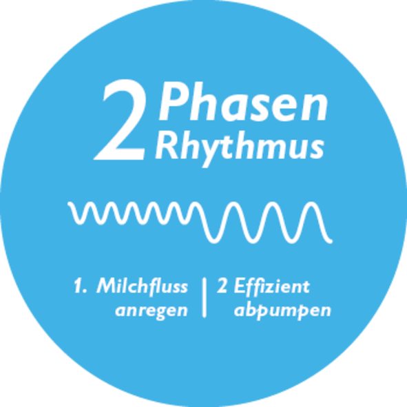 2 Phasen: 1. Milchfluss anregen 2. Effizient abpumpen