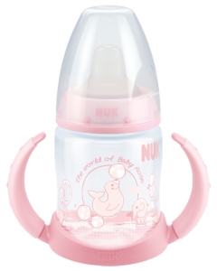 NUK Baby Rose & Blue Learner Bottle 150ml with spout, rose