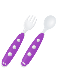 NUK Easy Learning Mini Cutlery Set, purple