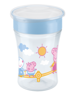 NUK Peppa Pig Magic Cup 230ml με χείλος και καπάκι